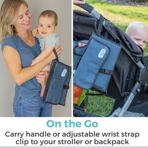 New! Toddleroo by North States Travel Changing Pad:Portable Diaper Mat Navy
